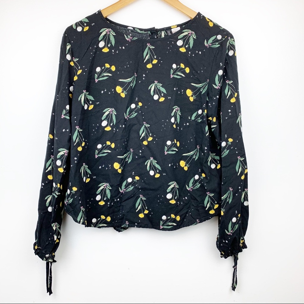 Divided Floral Black Flowy Blouse Women’s Size 10